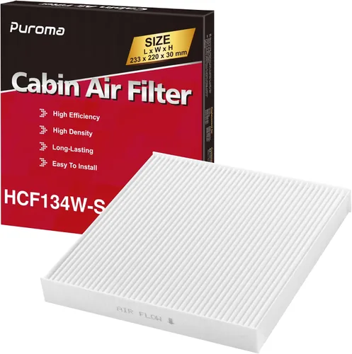 Puroma Paquete de 1 filtro de aire de cabina con múltiples capas de fibra, repuesto para CP134, CF10134, Honda Civic, CR-V, Odyssey, Pilot, Accord,