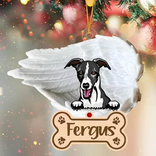 Miniatura 24 de Adorno de perro afgano de 1 ángel, adorno acrílico 2D personalizado conmemorativo para perros, regalo por pérdida de mascotas, regalo