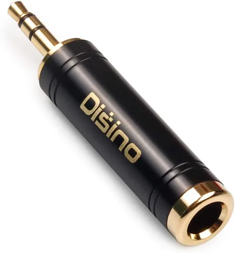 Miniatura 8 de Adaptador estéreo mono de 1/4 pulgadas a 1/8 pulgadas, nuevo conector TS macho de 0.250 in chapado en oro a adaptador estéreo TRS hembra de 0.138 in