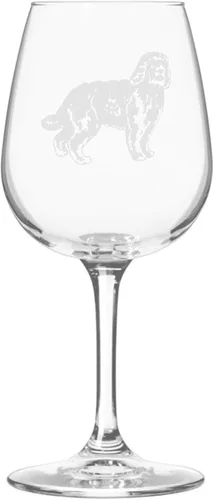 Miniatura 402 de Copa de vino de 12.75 onzas con diseño de perro grabado
