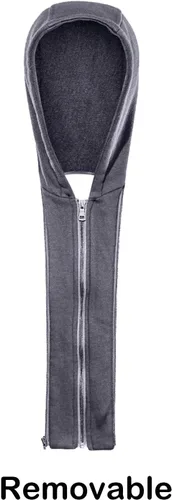 Miniatura 6 de Hood Crew - Chaqueta bomber para hombre, casual, con cuello alto, cazadora de moto, de piel sintética de poliuretano, con cremallera y capucha Negro