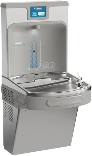 Elkay LZS8WSSP Rellenador de Botella Mejorado & Enfriador ADA Individual Refrigerado de Acero Inoxidable de Alta Capacidad con Wrapper de Goteo de