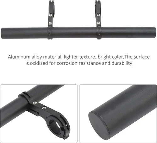 Miniatura 5 de Ejoyous Soporte de extensión, extensor de manillar doble de aleación de aluminio de 11.8 pulgadas para soportes de bicicleta, barras extensoras