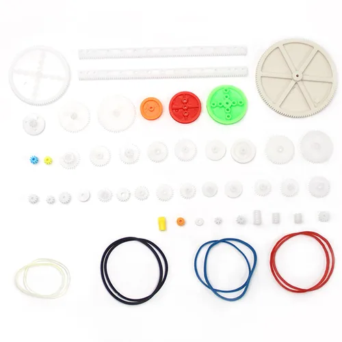 Miniatura 2 de Fielect Kit de engranajes de plástico 43pcs con accesorios surtidos para robot motor DC