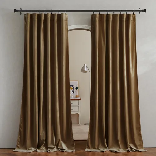 Miniatura 17 de Pony Dance Cortinas de terciopelo blanco de lana, suaves, clásicas, sólidas, aisladas térmicas, para sala de estar, protección de privacidad, lana