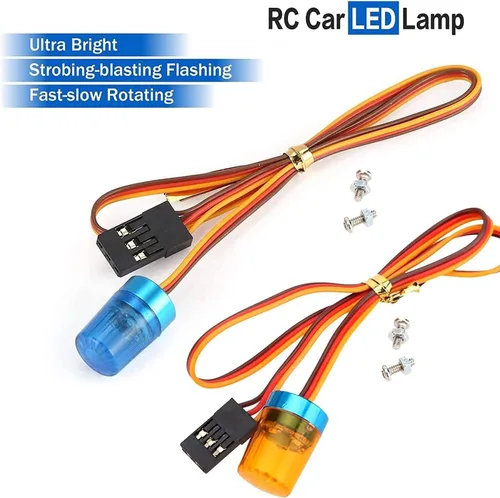 Miniatura 3 de 2 luces LED ultra brillantes de policía, lámpara estroboscópica de flash giratorio, 5 modos para 1/8 1/10 1/14 RC coche extinción de incendios