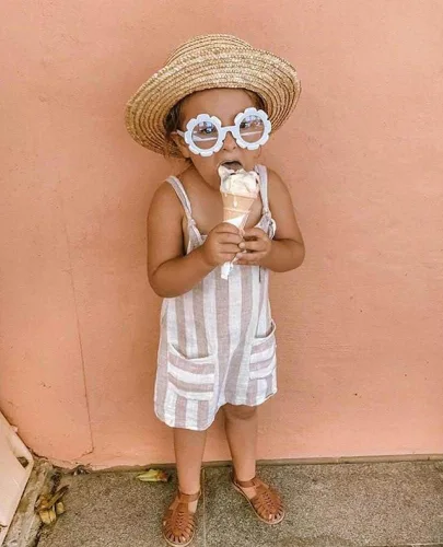 Miniatura 8 de Mono de verano para niñas pequeñas, sin mangas, de una sola pieza, con tiras, vestido casual