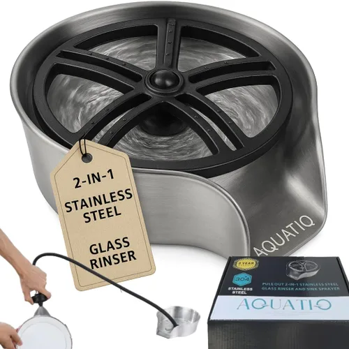 Enjuagadora de vidrio 2 en 1 para fregadero de cocina, limpiador de vasos de acero inoxidable, lavadora de botellas de encimera, accesorios para