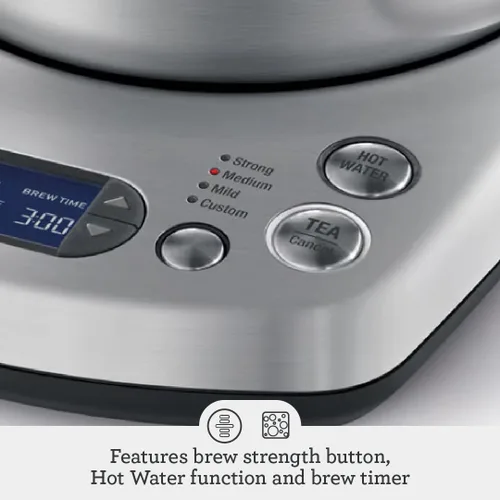 Miniatura 5 de Breville BTM800XL Preparador de Té Infusor y Hervidor de Agua, 51 onzas, Acero Inoxidable Cepillado y Vidrio