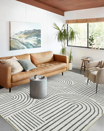 Miniatura 27 de Lahome - Alfombras abstractas de 8 x 10 para sala de estar, alfombras suaves de 8 x 10 en verde para dormitorio, alfombra antideslizante, alfombra