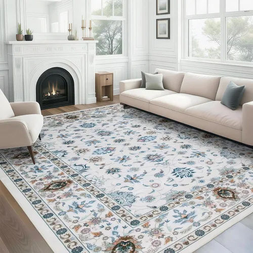 Miniatura 24 de WILLSUN Alfombras lavables de área, alfombras grandes antideslizantes de 5 x 7 pulgadas estilo bohemio para sala de estar, dormitorio, alfombra