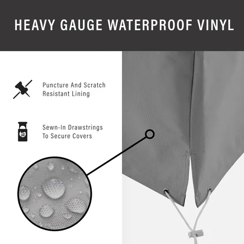Miniatura 6 de Fundas para muebles de patio de Crosley Furniture, funda impermeable para tumbona al aire libre para el patio trasero, gris