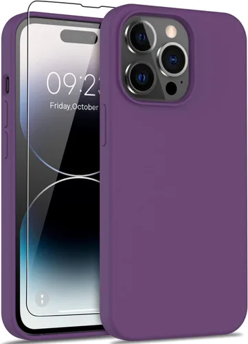 Miniatura 41 de DEENAKIN Funda compatible con iPhone 14 Plus con protector de pantalla, funda mejorada para cámara, goma de gel de silicona suave probada contra