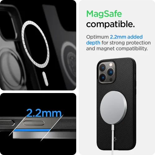Miniatura 3 de Spigen - Mag Armor - Funda compatible con MagSafe diseñada para iPhone 13 Pro (2021) - color negro mate