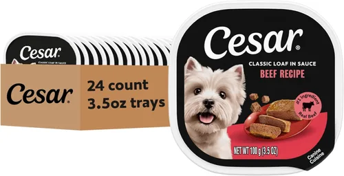 Miniatura 23 de Cesar - Comida húmeda clásica para perros en salsa con receta de cordero, bandejas fáciles de pelar de 3.5 onzas, 24