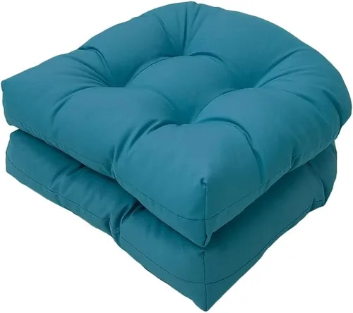Miniatura 10 de Srutirbo Juego de 2 cojines de asiento para sillas de exterior, impermeables, de 19 x 19 pulgadas, en forma de U, para sillas de patio y sillas