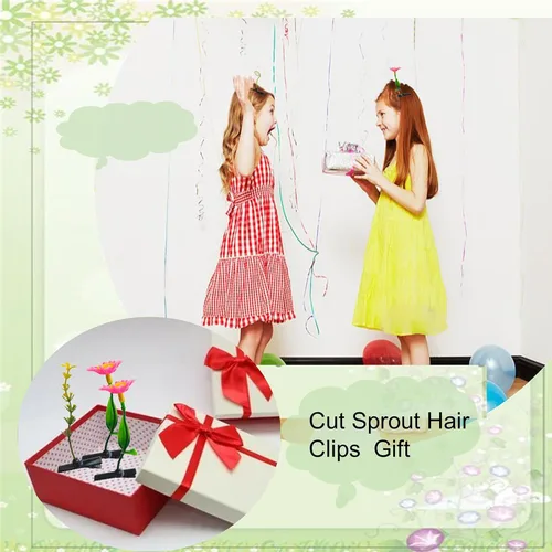 Miniatura 5 de 100 pinzas para el pelo de brotes de frijoles, pinzas para el pelo de plantas divertidas, horquilla de hierba pequeña, accesorios para el cabello