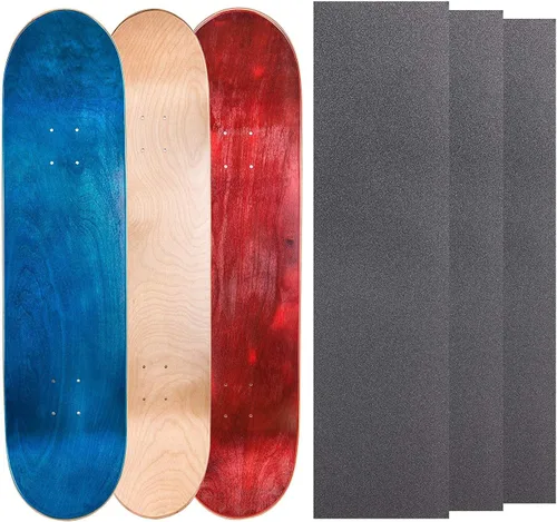 Miniatura 29 de Cal 7 Tablas de patineta de arce en blanco con cinta de agarre (paquete de 3, combinaciones)