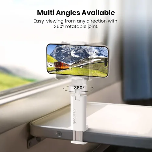 Miniatura 3 de Klearlook - Paquete de 2 soportes universales para teléfono de avión, rotación de 360 grados, soporte de teléfono esencial de viaje para escritorio