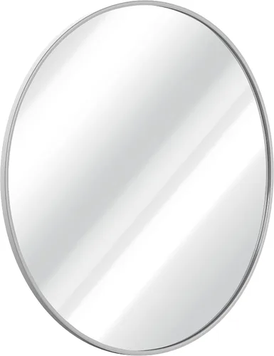 Miniatura 8 de HBCY Creations Espejo redondo pequeño, espejo de pared plateado de 20 pulgadas para entrada, baño, sala de estar y más, espejo minimalista moderno