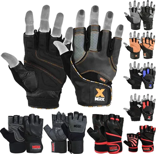 Miniatura 6 de MRX - Guantes de levantamiento de pesas con correa de muñeca de 18 pulgadas de largo, para gimnasio, entrenamiento, ejercicio y fitness