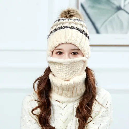 Miniatura 5 de Winter Hats for Women Fleece Lined Knit Hat and Scarf Set Warm Soft Beanies Hats