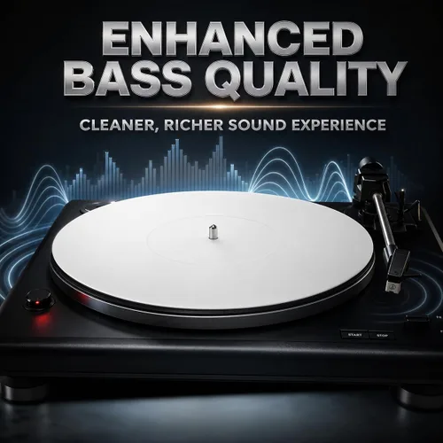 Miniatura 3 de Tapete acrílico blanco para tocadiscos, alfombrilla deslizante de plato de 11.75" para reproductor de discos de vinilo de 12'', antiestático