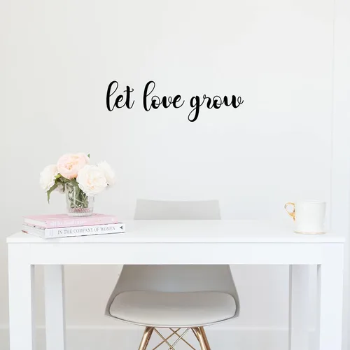 Miniatura 2 de Calcomanía de vinilo para pared, con texto en inglés «Let Love Grow», 7.5 x 25 pulgadas, bonita calcomanía inspiradora y positiva para el hogar