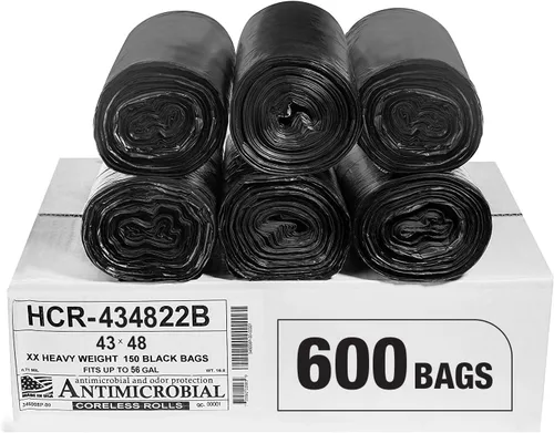 Miniatura 60 de Aluf Plastics Bolsas de basura de alta densidad, 10 galones, 1000 unidades, 6 micrones (eq), 24" x 24", transparentes, para baño, oficina