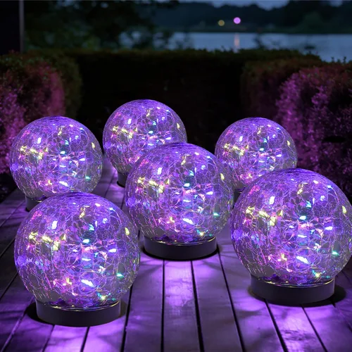 Miniatura 15 de MLKNK Luces solares de globo para exteriores, impermeables, bolas solares, luces solares de jardín, orbes para exteriores, paquete de 2 bolas