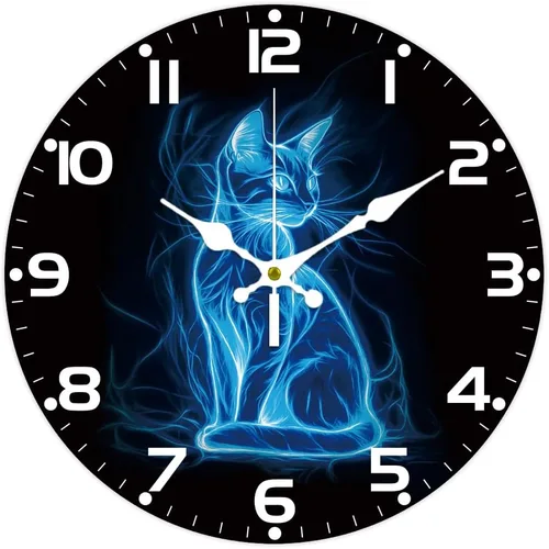 Miniatura 11 de CHGCRAFT Reloj de pared con escena de baño, reloj sin tictac, 12 pulgadas, redondo, decorativo, reloj de pared impreso para decoración de oficina