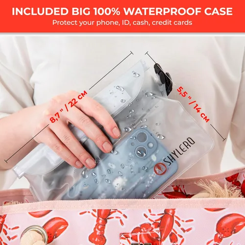 Miniatura 3 de SHYLERO La bolsa de playa y la bolsa de piscina tiene bolsa hermética, cierre magnético a presión. La bolsa de playa es repelente al agua.