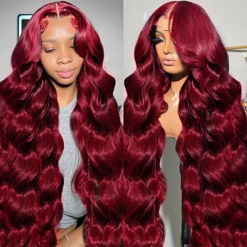 Miniatura 29 de QZOQZO Pelucas de encaje frontal 13x6 de cabello humano, prearrancadas, densidad del 180%, onda corporal, HD, frontal de encaje, sin pegamento