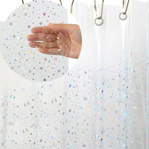 Miniatura 17 de ZEMAHOME Paquete de 4 cortinas de ducha de plástico PEVA de alta calidad, peso ligero, 72 x 72 pulgadas, forro transparente para cortina de baño
