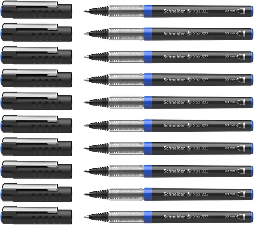 Miniatura 8 de Schneider XTRA 823 - Bolígrafo de tinta con punta cónica de acero inoxidable (0.012 in, 10 unidades), color negro