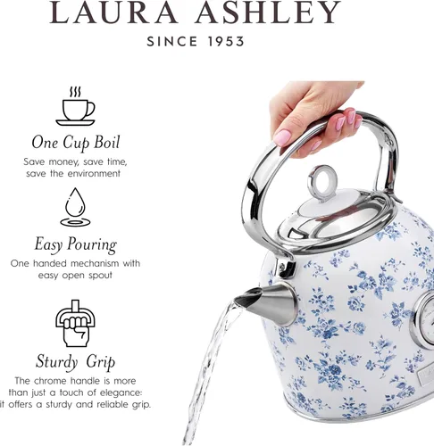 Miniatura 5 de Laura Ashley Hervidor Eléctrico de Acero Inoxidable 1.7 Litros - Hervidor Eléctrico de 1500W de Hervido Rápido para Hervir Agua - Hervidores
