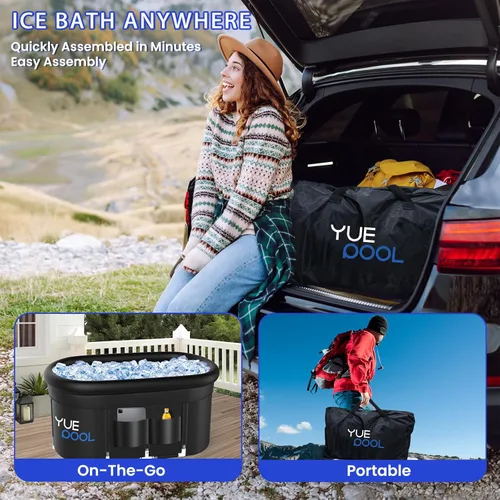 Miniatura 6 de Bañera de hielo para adultos, fitness, personas atletas, actualización XL de 140 galones, bañera fría portátil ovalada, gimnasios interiores