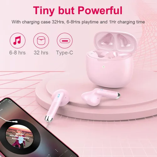 Miniatura 7 de Auriculares inalámbricos, auriculares Bluetooth 5.4 con graves estéreo, auriculares Bluetooth en el oído con cancelación de ruido y micrófono