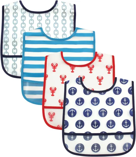 Miniatura 8 de Luvable Friends Baberos PEVA impermeables unisex para bebés Flamenco
