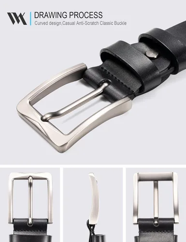 Miniatura 2 de WOLFANT Cinturón de cuero de grano completo, 100% cuero auténtico italiano
