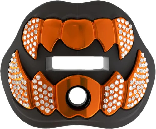 Miniatura 9 de LeCool Protector bucal de fútbol con correa conectada, 3D Beast Chrome, protector bucal para adultos y jóvenes, pieza para deportes para máximo