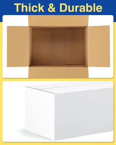 Miniatura 3 de Paquete de 40 cajas de envío pequeñas de 10x7x5, cajas de cartón corrugado para embalaje para pequeñas empresas, cajas blancas de correo Blanco