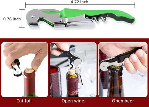 Miniatura 2 de RECUTMS 12 paquetes de sacacorchos de acero inoxidable plegable cerveza o abrebotellas cortador de papel de aluminio dentado, perfecto para bares