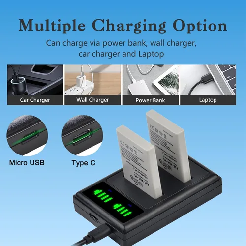 Miniatura 6 de Pickle Power EN-EL5 Batería 2-Pack y Cargador Dual LED para cámaras Nikon CoolPix P530, P520, P510, P100, P500, P90, P80, P5100, P5000, P6000, 3700