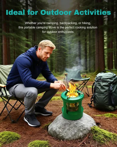 Miniatura 4 de Horno de quemador de picnic para camping, estufa de campamento portátil eficiente, estufas de aceite para mochileros, utensilios de cocina, práctica