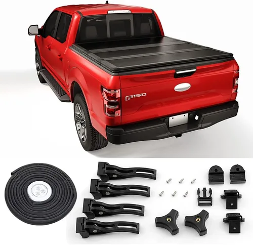 Miniatura 6 de Cubierta rígida de triple pliegue Cama corta de 5 pies Fundas de repuesto para caja de camioneta Nissan Frontier 2005-2023 Accesorios