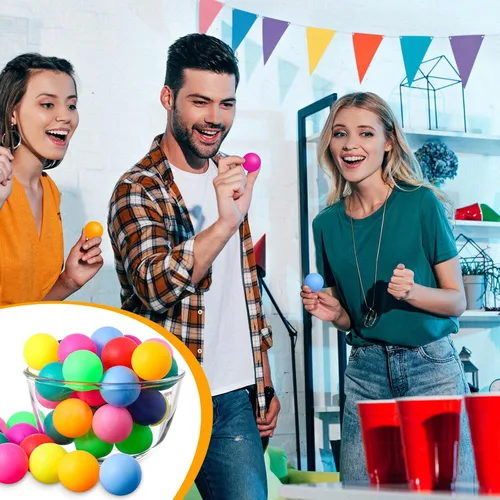 Miniatura 5 de Lewtemi Paquete de 300 pelotas de tenis de mesa, bolas de plástico de 0.08 oz y 1.575 in, pelotas hinchables para decoración de fiestas, Con