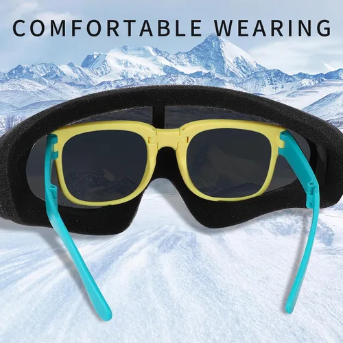 Miniatura 2 de Gafas de motocross ATV con resistencia al impacto, diadema ajustable para esquí, nieve y motocross Caqui
