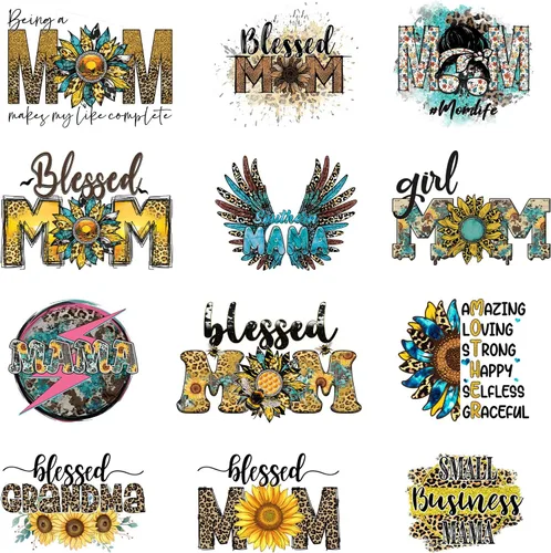 Miniatura 12 de 12 piezas de parches para planchar para ropa de mujer, calcomanías de transferencia de calor para ropa, camisetas, jeans, mochilas, calcomanías