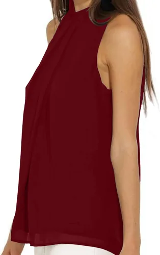Miniatura 3 de Blusa de verano para mujer, sin mangas, plisada, informal, para trabajo